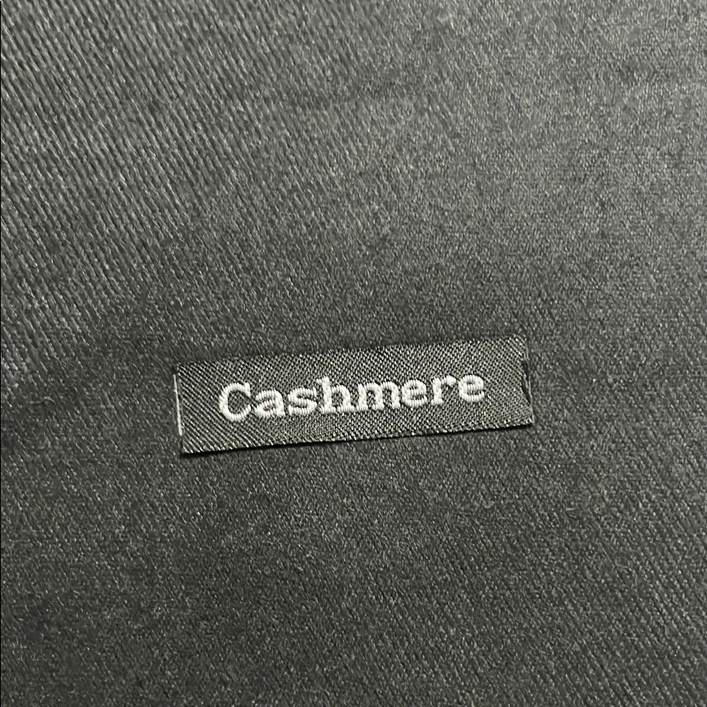 Black Cashmere Wool Blend Scarf with Fringe